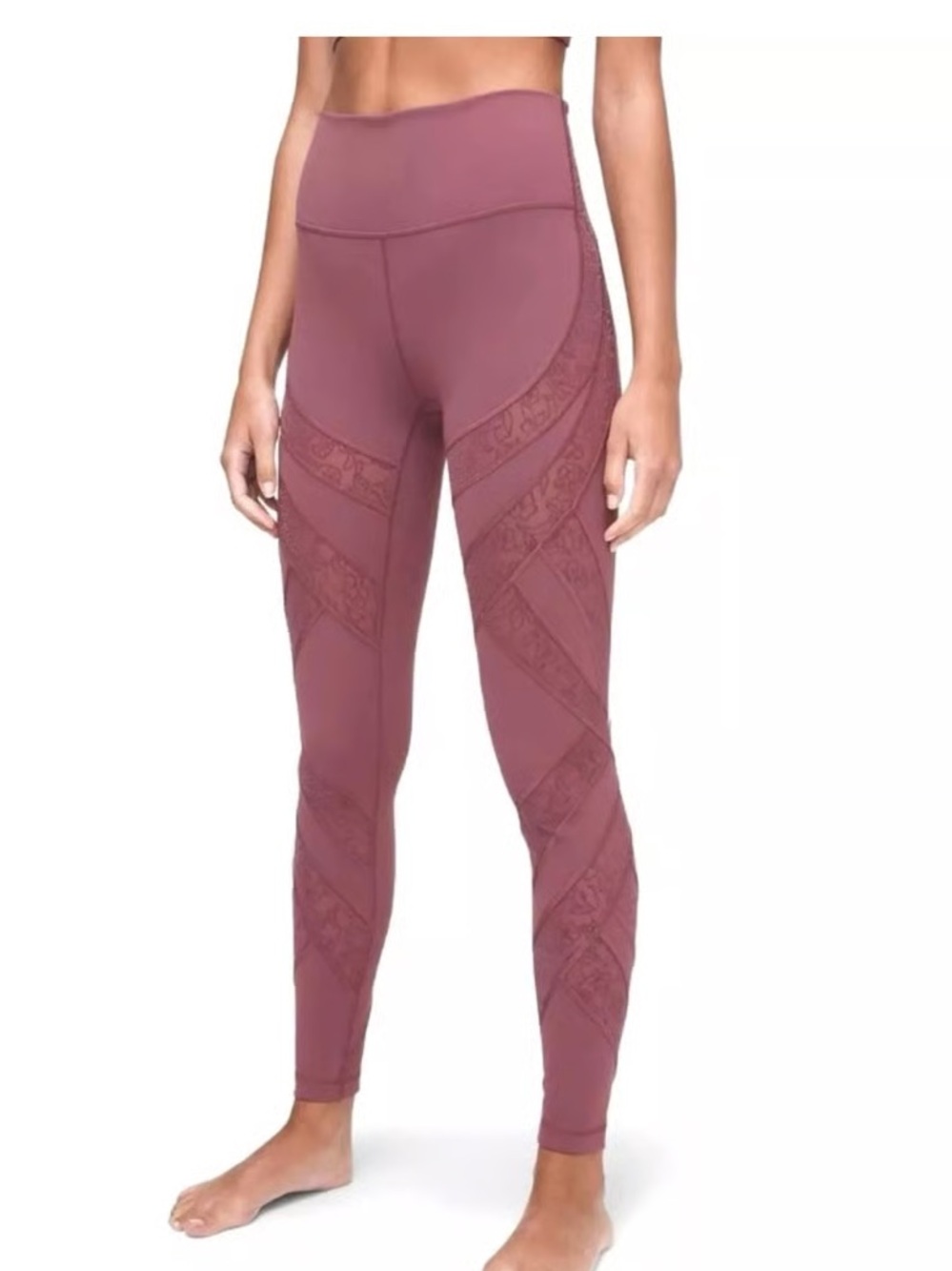 Lululemon lace purple High-Rise Sculpting Leggings yoga pants in Mauve sz 6